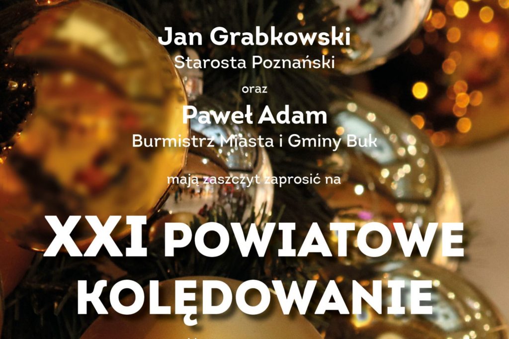 grafika fragment plakatu z napisem XXI powiatowe kolędowanie